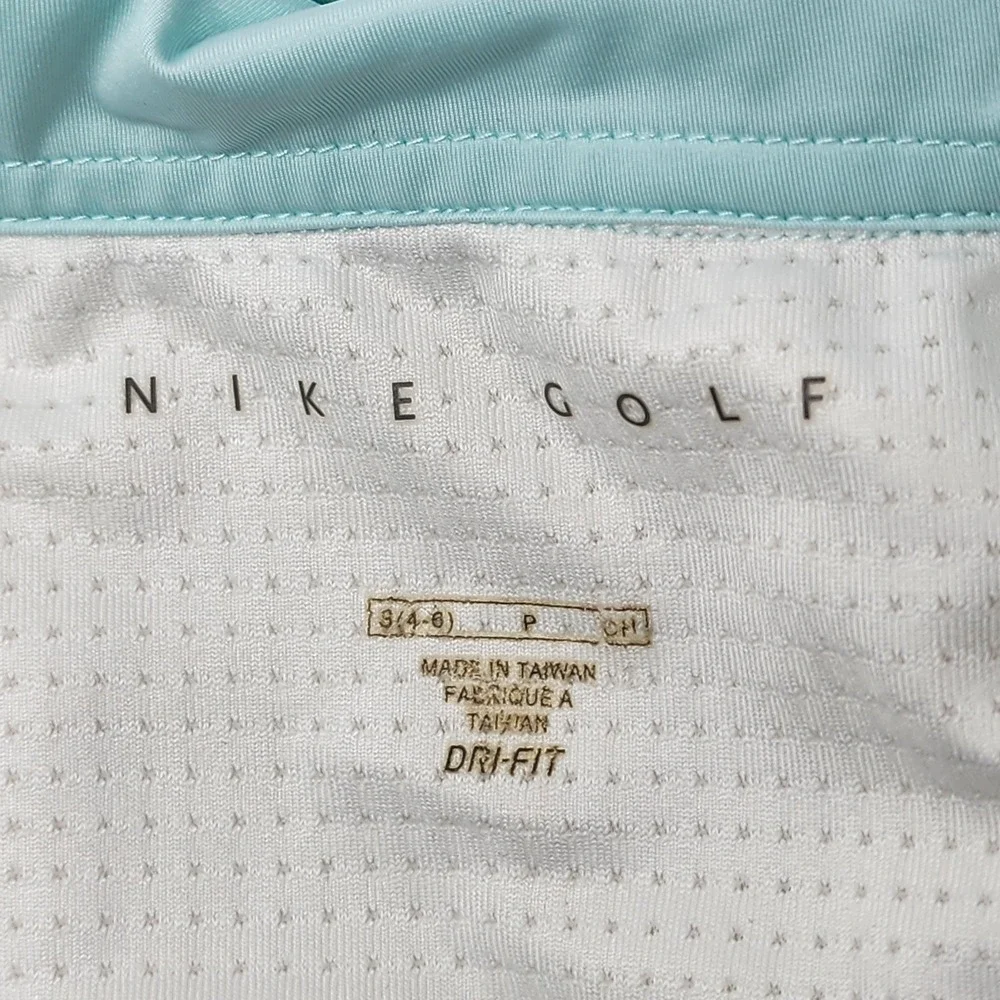 Nike Golf V-Neck S/S Polo Shirt Women's Small White with‎ Argyle Print Dri-Fit